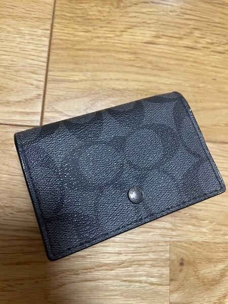美品 COACH 三つ折り財布 黒
