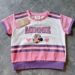 ■LICS×Disney ディズニー ミニーちゃん 半袖Tシャツ 90cm ピンク×パープル■新品