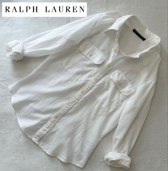 RALPH LAUREN ラルフローレン コットンシャツ ホワイト エポーレット