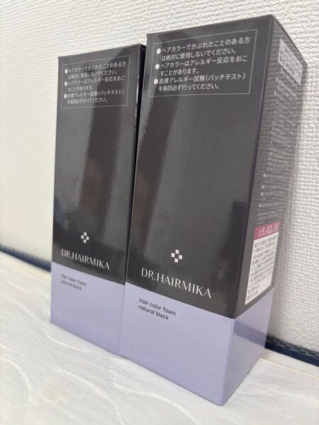 新品 ドクター ヘアミカ ヘアカラー 白髪染め ナチュラルブラック2個 80g
