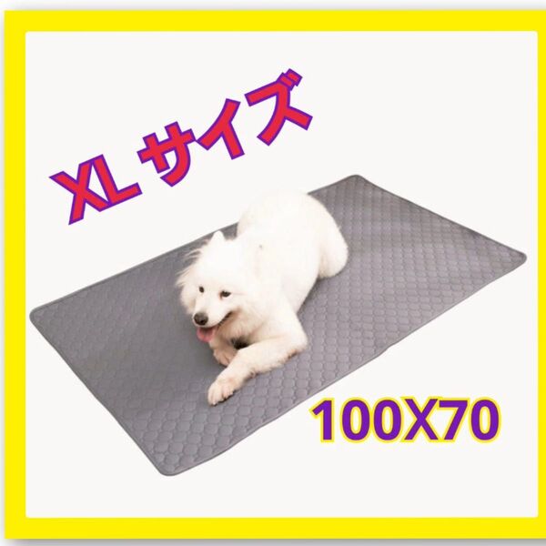 ペットマット ペットシーツ XL グレー 大型 中型 犬 猫 洗濯可 人気 安い 動物 ベッド 無地