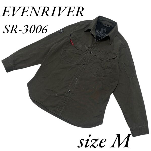 EVENRIVER イーブンリバーSR3006 カジュアルワークウェア 長袖 作業服 作業着 M 長袖シャツ チャコール グレー