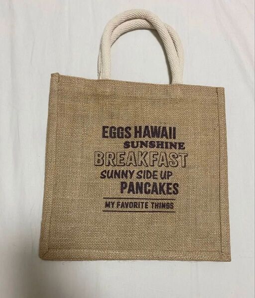 新品未使用 エッグスシングス トートバッグ ジュートバッグ 麻 エコバッグ Eggs'n Things