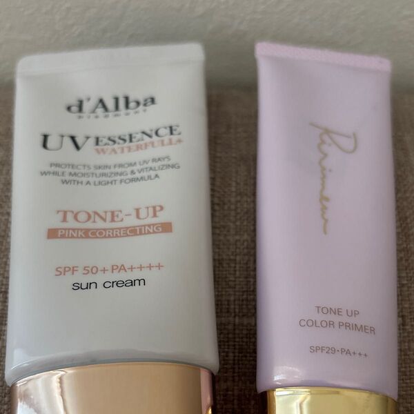 d'Alba ダルバ UV ESSENCE ウォーターフル トーンアップ サンクリーム 日焼け止め 化粧下地 ピンク リリミュウ