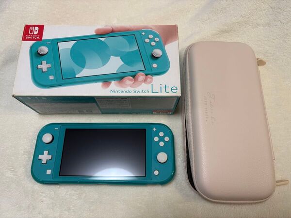 Nintendo switch lite 任天堂 スイッチ ライト ターコイズ 保護フィルム スティック ケース付き