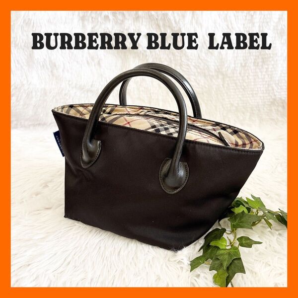 BURBERRY BLUE LABEL ノバチェック柄 ナイロン ハンドバッグ トートバック