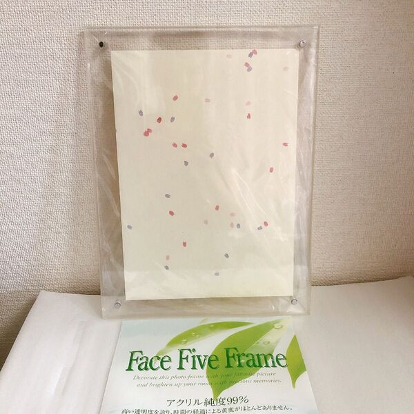Face Five Frame 高純度アクリルフォトフレーム 写真立てや賞状などに 縦、横、壁掛け、置き(スタンド付)可能