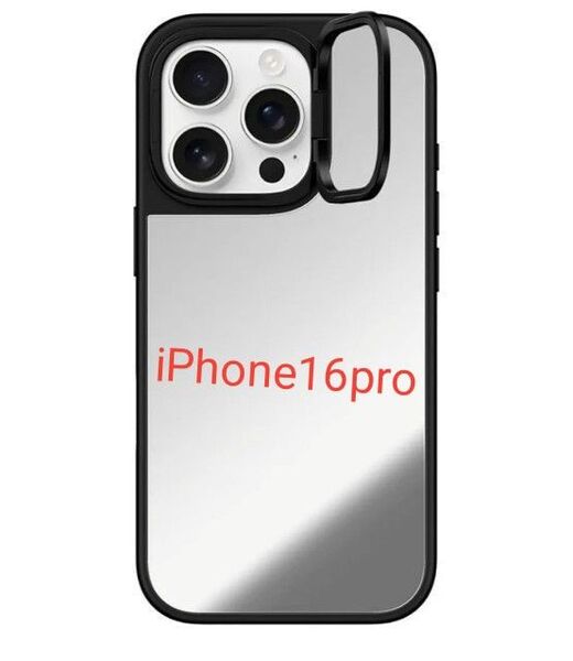 CASETiFY ミラー リングスタンド MagSafe対応 iPhone 16 Pro ケース シルバー (ブラックバンパー)