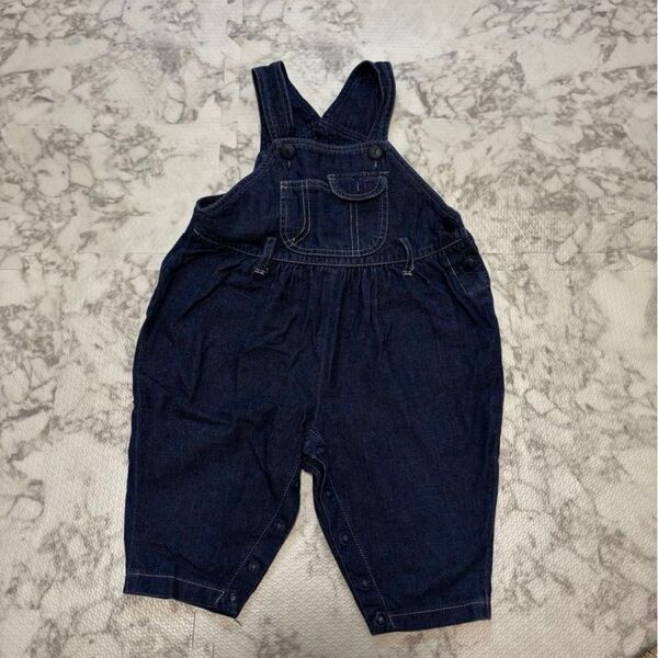 子供服 レトロ デニム オーバーオール 70〜80サイズ ネイビー サロペット