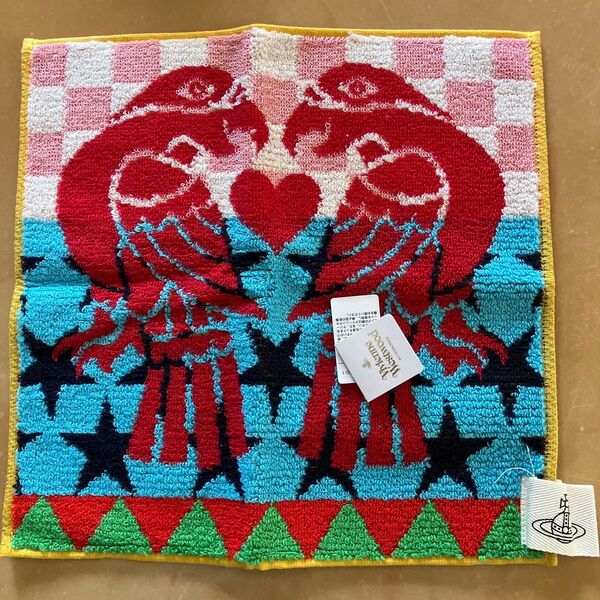 新品 ヴィヴィアンウエストウッド ハンドタオル タオルハンカチ ループ付き 25cm×25cm