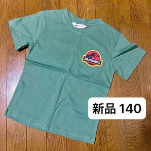 新品 H&M ジュラシックワールド 半袖Tシャツ 140cm オリーブグリーン 恐竜 子供服