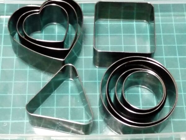 セール価格!レザークラフト 型抜き 【丸・三角・四角・ハート】10Pセット