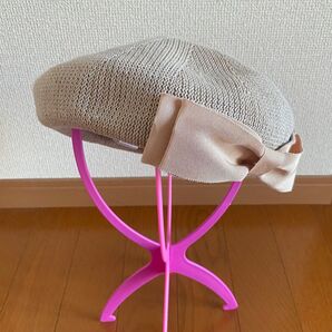 【美品】しまむら 青木美沙子ちゃんコラボ サマー ベレー帽 ベージュ 春夏