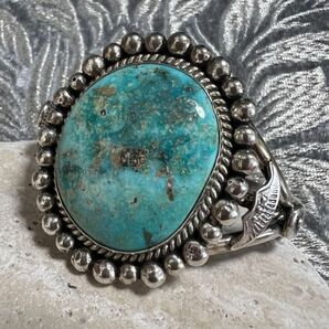 ターコイズ シルバーバングル Michael Spencer Navajo silver