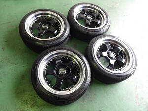 DEEPS★ステルスSTEALTHレーシングPROGRESS K35タイヤ付き4本セット185/50R16★検)DC2インテグラ EG6 EG9 EJ1 EK4 EJ7 シビック CR-X