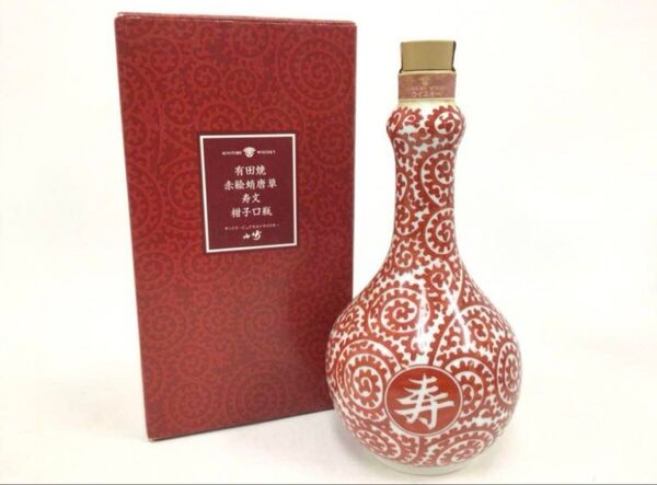 サントリー ピュアモルトウイスキー 山崎12年 有田焼 赤絵蛸唐草 陶器ボトル