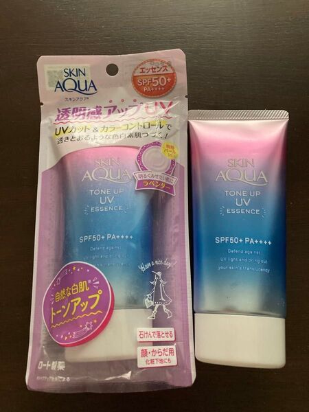 ロート製薬 スキンアクア トーンアップUV エッセンス ラベンダー 2個
