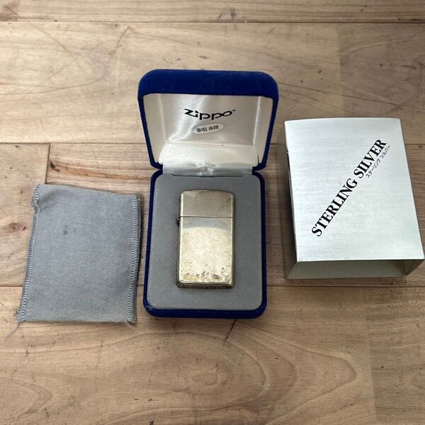 Zippo 2005年製 スリムタイプ スターリングシルバー ジッポ ライター オイルライター STERLING 純銀 USA