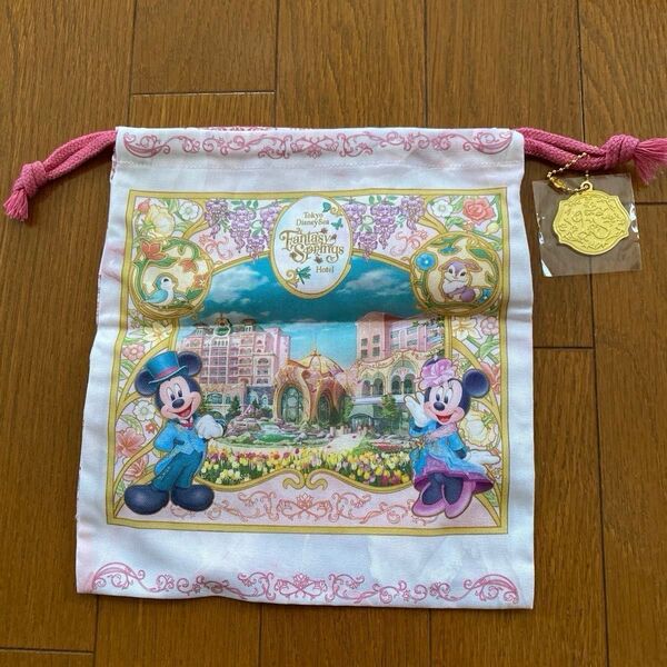 東京ディズニーシー ファンタジースプリングス 巾着&チャームセット 新品