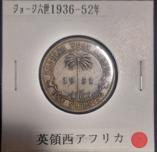 英領西アフリカ 1951年1シリング硬貨 ジョージ6世