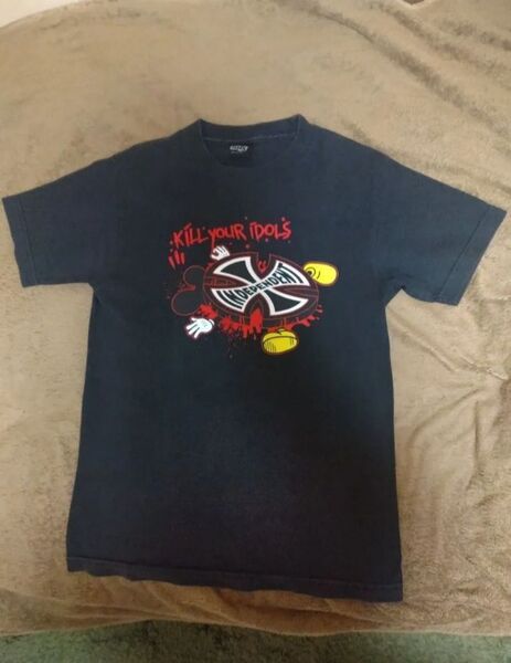 90s インディペンデント Tシャツ ブラック アイアンクロス オールドスケート INDEPENDENT