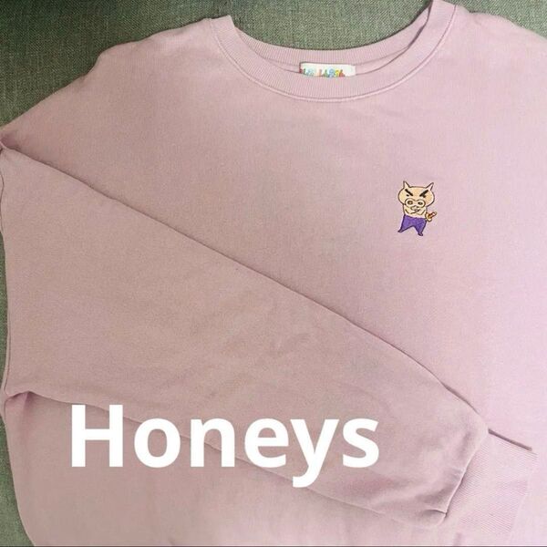 Honeys クレヨンしんちゃん ぶりぶりざえもん 刺繍 トレーナー スウェット M ハニーズ コラボ パープル アイテム グッズ