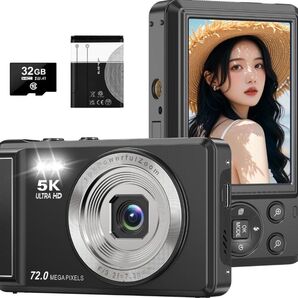 デジタルカメラ デジカメ 5K録画 72MP画素 2.8インチ 32GB