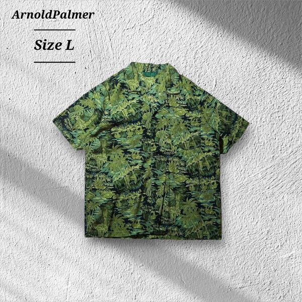 80s90sArnoldPalmerアーノルドパーマーアロハシャツ開襟シャツL