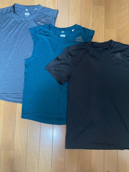 adidas メンズ トレーニングウェア Tシャツ 3枚セット Sサイズ2枚 Mサイズ1枚