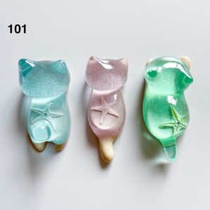 101猫ちゃん3点セット 天然ヒトデ マルチ