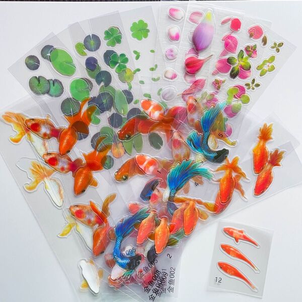 3d金魚封入シール レジン用 新品中古
