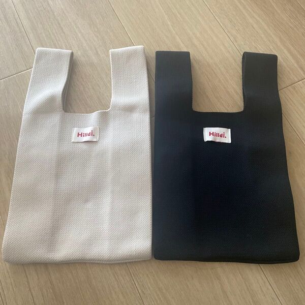 マルシェバッグ ニットバッグ エコバッグ アイボリー ブラック まとめ売り