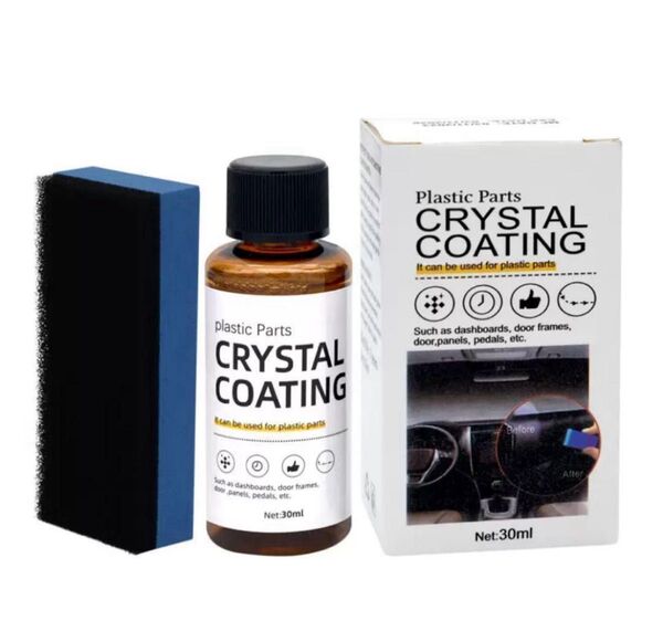 30ml コーティング剤 スポンジ付 黒 樹脂 復活 未塗装 車 車内 内装 バイク 洗車 艶出し 保護 修理 傷 プラスチック