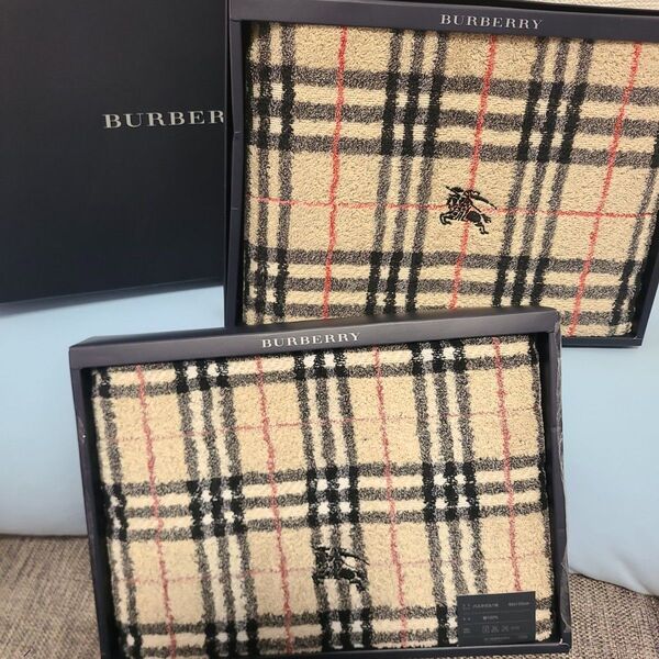 BURBERRY バーバリー バスタオル 2枚 西川産業 チェック柄 バーバリーロンドン