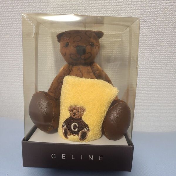 未使用 CELINE セリーヌ ぬいぐるみ タオルハンカチ マカダム クマ