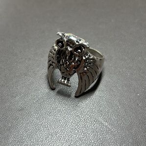 シルバーリング 24号 メッキ フクロウ