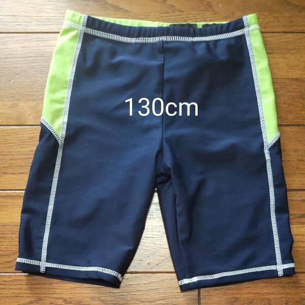 130cm 男の子 水着 スイムウェア 海水パンツ スイミング ボーイズ ハーフ ロング 競泳水着 紺黄緑