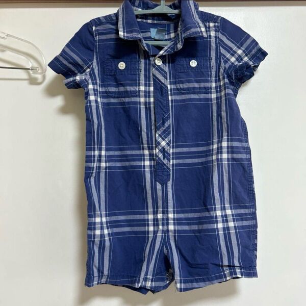 GAP チェック柄ロンパース