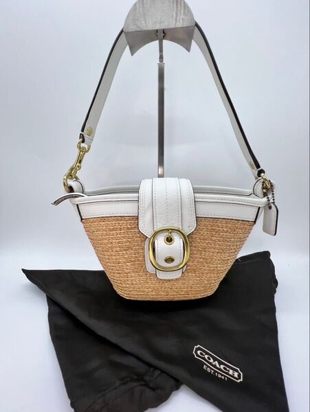 【超美品】COACH コーチ かごバッグ ミニハンドバッグ ワンショルダーバッグ ショルダーバッグ
