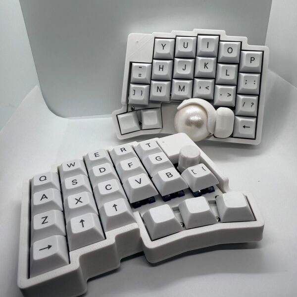 roBa ホワイト 無線 トラックボール キーボード フルセット