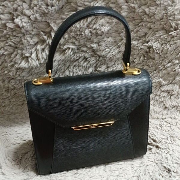 【美品】MADEMOISELLE KIMIJIMA バッグ キミジマ フォーマル 本革 ハンドバッグ 冠婚葬祭 金具(訳あり品)