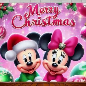 クリスマス ミッキー&ミニー タペストリー 壁掛け