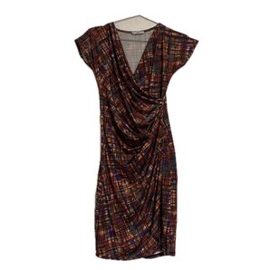 エジェリ ラップワンピース チェック柄 Mサイズ 半袖 Vネック