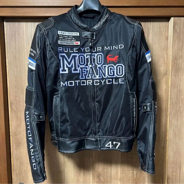 コミネ KOMINE バイク/モトファンゴ (MOTOFANGO) ライディングレザー メッシュ ジャケット 2XL 中古品