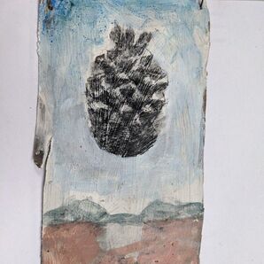 松ぼっくり 絵画