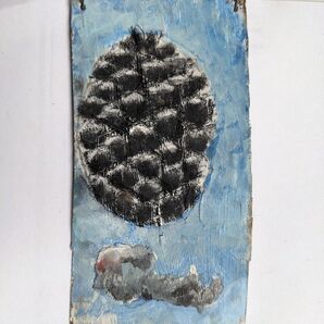 金属板アート 抽象画 現代アート 一点物松ぼっくり