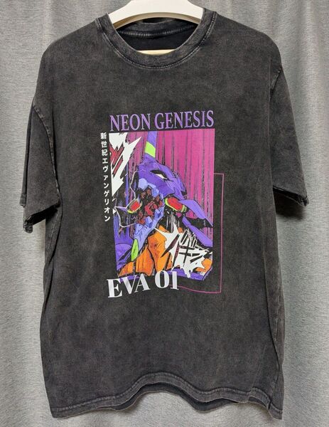 エヴァンゲリオン EVANGELION Tシャツ 黒 フェード エヴァ EVA 初号機 半袖 グレー L ? XL ?