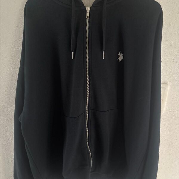 早い者勝ちUS POLO ASSN. ジップアップパーカー ブラック L