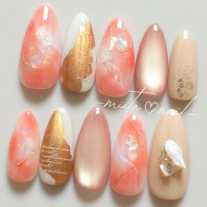 ネイルチップ オーダーチップ 天然石ネイル ニュアンスネイル【46】