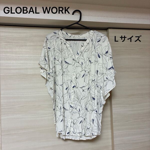 GLOBAL WORK さらさらリラックスプリントブラウス半袖